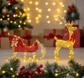 FestivePaws – Lighted Dog Sled Decoration with LED Christmas Lights