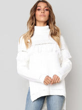 Fringed Turtleneck Sweater - Chic and Comfortable Elegance 1