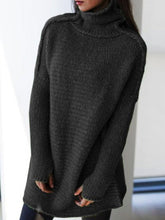 Womens Oversized Turtleneck Sweater Comfortable Acrylic 3