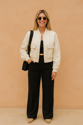 Bella | Women's Short Long Sleeve Bomber Jacket 0