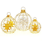 FestiveSpheres – 3-Piece LED Ball Light Set for Holiday Decoration 0