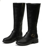 High-Top Biker Boots for Women – Edgy Style with Chunky Heel 0