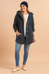 Katarina | Long Winter Jacket with Buttons and Hood 0