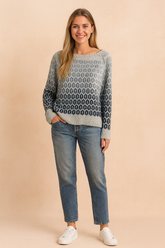 Lidia | Sweater with a geometric ombre pattern 0