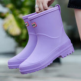 Mid-Cut Waterproof Rain Boots for Women – Stylish & Functional 0
