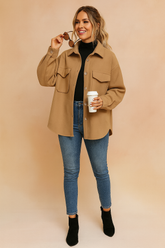 Monika | Oversized shirt jacket with pockets 0