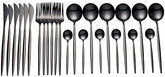 Napoli | Elegant Modern Black Stainless Steel Cutlery Set for Dining 0