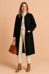 Natalia | Long coat with large buttons 0