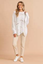 Oliwia | Oversized sweater with an openwork pattern 0