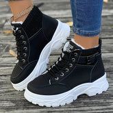 Plush Lace-Up Ankle Boots for Women – Stylish & Comfortable 0