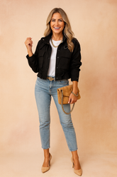 Sandra | Short jacket with pockets and a high collar 0