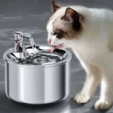 Stainless steel cat water fountain with filter and sensor 0