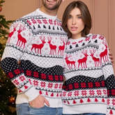 Unisex Christmas Sweater Festive Reindeer Design Warm Knit 0