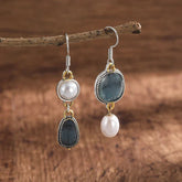 Vintage Blue Stone Earrings – Elegant Jewelry 0