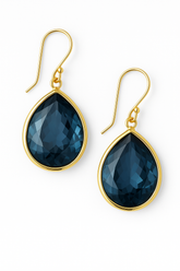 Vintage Earrings with Blue Crystals – Elegant Jewelry 0