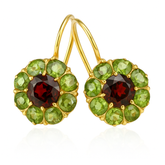 Vintage Earrings with Green and Red Crystals – Elegant Jewelry 0