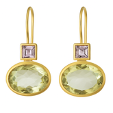 Vintage Gold Earrings with Green Crystal – Elegant Jewelry 0