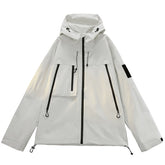 Men's winter sports raincoat with hood