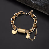 Massive Gold Women's Bracelet with Adjustable Clasp - Elegant Design for Every Day and Evening
