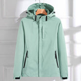 Women's long-sleeved rain jacket with hood 0