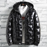 Men's Quilted Winter Jacket with Hood