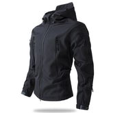 Men's tactical waterproof winter jacket with outdoor hood