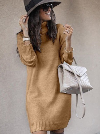 Womens Oversized Black Turtleneck Sweater - Chic Acrylic Fall and Winter Fashion 5