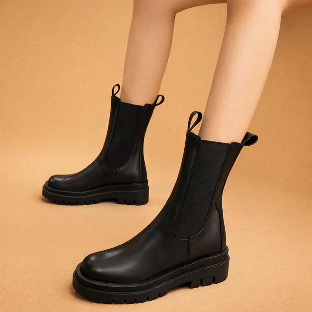 Bottes hautes noires pour femmes | Bottines à enfiler à la cheville