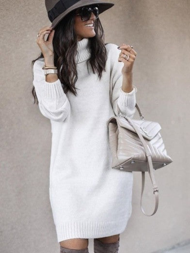 Womens Oversized Black Turtleneck Sweater - Chic Acrylic Fall and Winter Fashion 3