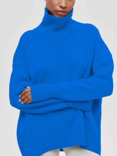 Womens Black Turtleneck Sweater Elegant Warm Comfortable 8