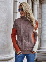 Womens Oversized Turtleneck Knitted Tunic 3