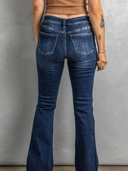 Plus Size High Waist Ripped Flare Pants 3