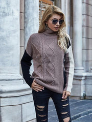 Womens Oversized Turtleneck Knitted Tunic 1