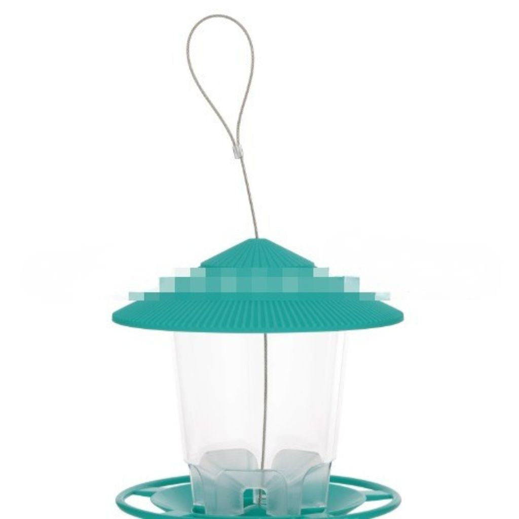 Hanging bird feeder with automatic seed dispenser