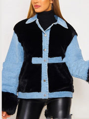 Soft Denim Jacket with Pleated Stitching for Fall and Winter 1