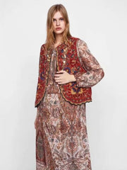 Womens Autumn-Winter Embroidered Ethnic Velvet Jacket 1
