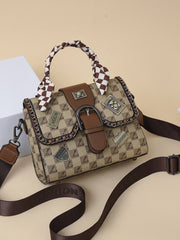 Womens Printed Square Bag - Vintage Elegance and Practicality 3