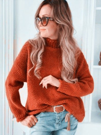 Womens Black Turtleneck Sweater - Comfortable Bouclé Acrylic Blend for Stylish Winter Layering 4