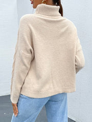 Loose-Fitting Acrylic Turtleneck Sweater - Chic and Casual 2