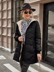 Long Hooded Jacket, Slim Fit, Fleece Lined 2