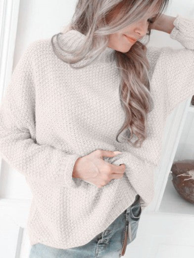 Womens Black Turtleneck Sweater - Comfortable Bouclé Acrylic Blend for Stylish Winter Layering 1