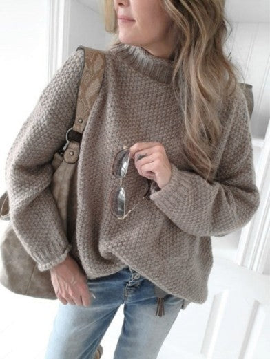 Womens Black Turtleneck Sweater - Comfortable Bouclé Acrylic Blend for Stylish Winter Layering 2