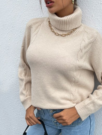 Loose-Fitting Acrylic Turtleneck Sweater - Chic and Casual 4