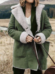 Womens Long Sleeve Shawl Collar Plush Jacket 2