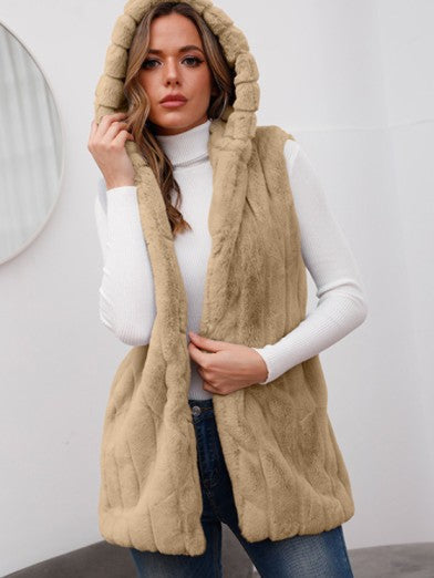 Womens Faux Fur Hooded Jacket - Style and Warmth for Winter 1
