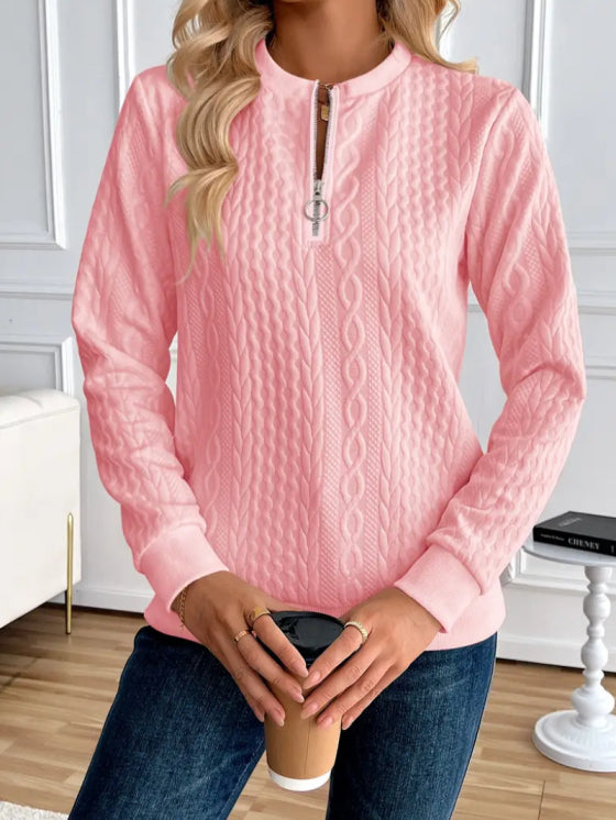 Womens Quilted Zip-Up Sweater, Chic and Comfortable 6