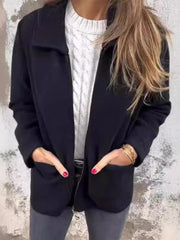 Womens Solid Wool Jacket - Elegance and Comfort for Fall and Winter 3