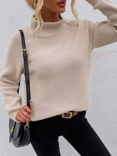 Black Turtleneck Women's Sweater - Arctic Velvet Zip-Up Design, Soft Fabric, Versatile Fit for Stylish Layering 6