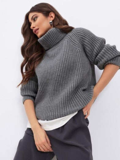 Knitted Turtleneck Tunic for Women – Stylish and Comfortable Layering Top for Leggings, Available in Multiple Colors 1