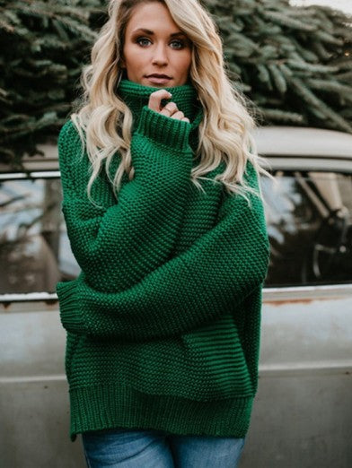 Womens Oversized Turtleneck Sweater in Soft Knit – Comfortable and Stylish for Winter 2
